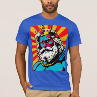 Vetgedrukte Pop Art Zeus – Kleurrijke Griekse God  T-shirt