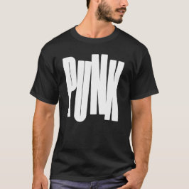 Vetgedrukte punk tekst t-shirt