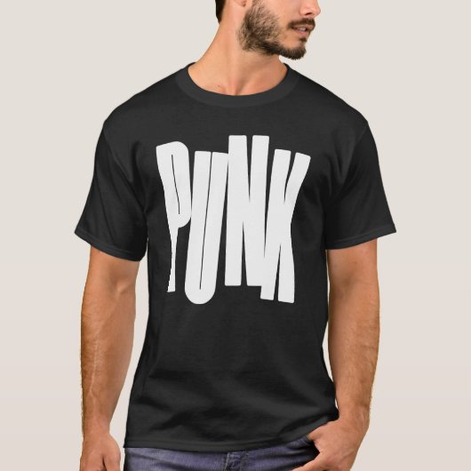Vetgedrukte punk tekst t-shirt (Voorkant)