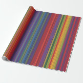 Vetgedrukte Rainbow Stripe Gift Wrap – Levendig Cadeaupapier (Uitgerold)
