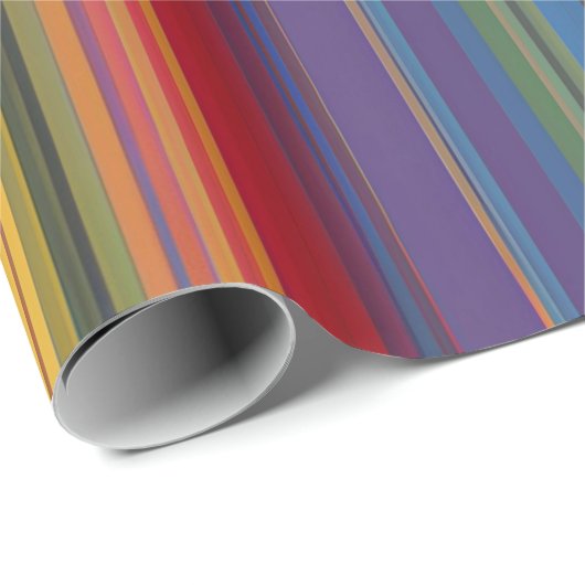Vetgedrukte Rainbow Stripe Gift Wrap – Levendig Cadeaupapier (Rol Hoek)