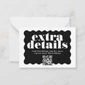 Vetgedrukte rand Zwart Wit QR CODE RSVP Notitiekaartje (Achterkant)