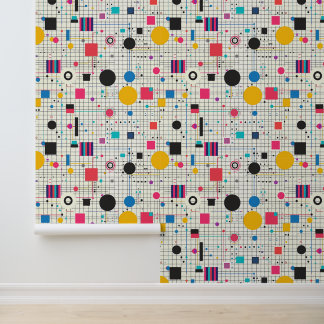 Vetgedrukte rastervormen uit de jaren negentig behang