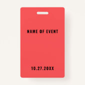 Vetgedrukte Red Crew Staff Event Badge (Achterkant)