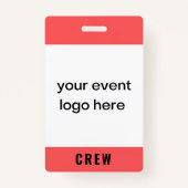Vetgedrukte Red Crew Staff Event Badge (Voorkant)