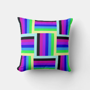 Vetgedrukte regenboogstrepen 16 x 16 Rond Kussen
