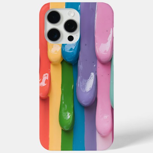 Vetgedrukte regenboogverf druipt Case-Mate iPhone case (Achterkant)