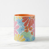 Vetgedrukte Retro 60s Bloemen Pop Art Mok (Midden)