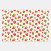 Vetgedrukte Retro Aardbei Hand-Geïllustreerde Coll Inpakpapier Vel (Voorkant)