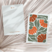 Vetgedrukte Retro Abstracte Bloemen Minimale Monog Notitiekaartje