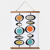 Vetgedrukte retro Abstracte cirkels Mid Century Mo Hangend Wandkleed (Voorkant)
