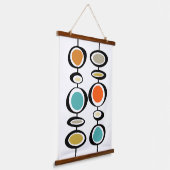 Vetgedrukte retro Abstracte cirkels Mid Century Mo Hangend Wandkleed (Gebogen)