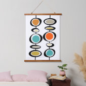 Vetgedrukte retro Abstracte cirkels Mid Century Mo Hangend Wandkleed (Slaapkamer)