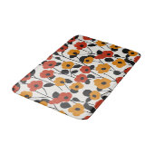 Vetgedrukte Retro Bloemenpatroon Rood, Sinaasappel Badmat (Gekanteld)