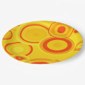 Vetgedrukte Retro Circles papieren borden – Geel & Papieren Bordje (Gekanteld)