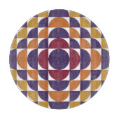 Vetgedrukte retro cirkels decoratieve glazen snijp snijplank (Voorkant)