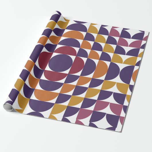 Vetgedrukte retro cirkels inpakpapier (Uitgerold)
