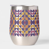 Vetgedrukte retro cirkels Stemless Wine Tumbler (Rechts)