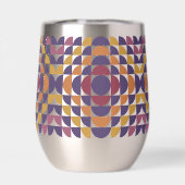 Vetgedrukte retro cirkels Stemless Wine Tumbler (Achterkant)