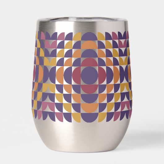 Vetgedrukte retro cirkels Stemless Wine Tumbler (Achterkant)