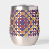 Vetgedrukte retro cirkels Stemless Wine Tumbler (Voorkant)