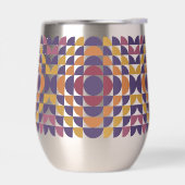 Vetgedrukte retro cirkels Stemless Wine Tumbler (Links)