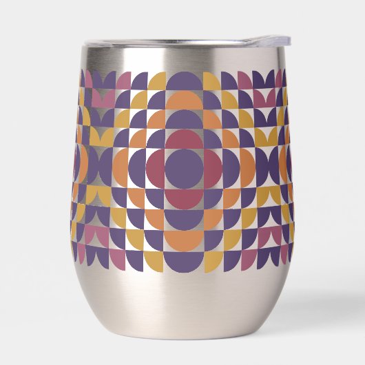 Vetgedrukte retro cirkels Stemless Wine Tumbler (Links)