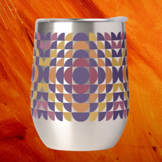 Vetgedrukte retro cirkels Stemless Wine Tumbler