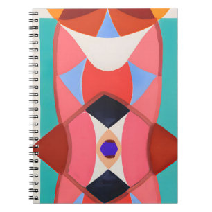 Vetgedrukte retro geometrische caleidoscoop kunst notitieboek