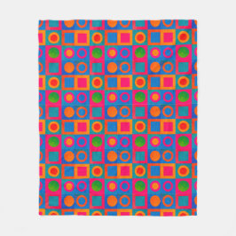 Vetgedrukte retro geometrische patroon fleece deke deken