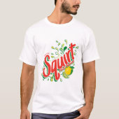 Vetgedrukte retro "Squirt Thirst Quencher" Citrus  T-shirt (Voorkant)