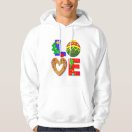 Vetgedrukte Retro Typo Feestelijk, Liefde Xmas en Hoodie