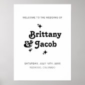 Vetgedrukte Retro Typografie Huwelijk Welkom Poste Poster (Voorkant)