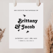 Vetgedrukte Retro Typografie Huwelijk Welkom Poste Poster