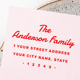 Vetgedrukte retro typografie retouradres rubberstempel