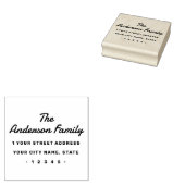 Vetgedrukte retro typografie retouradres rubberstempel (Gestempeld)