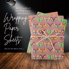 Vetgedrukte retro vlinderwikkelpapier inpakpapier vel