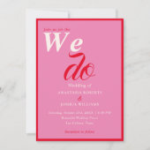 Vetgedrukte retro we doen typografie rood roze bru kaart (Voorkant)