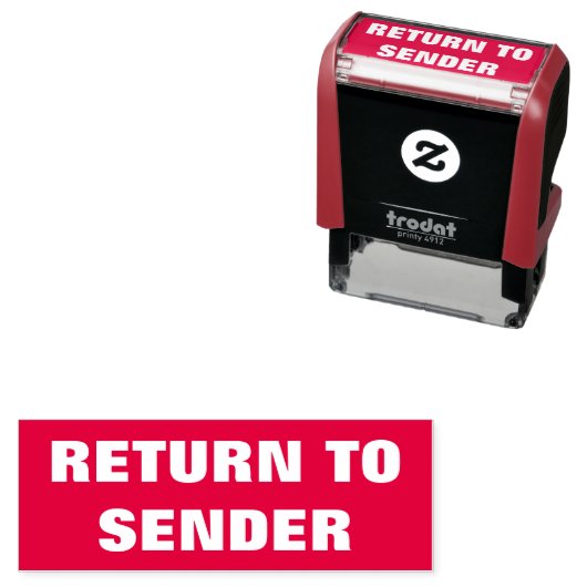 Vetgedrukte "RETURN TO SENDER" Zelfinkt Rubber Sta Zelfinktende Stempel (In situ)