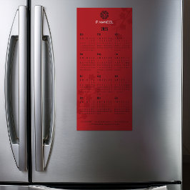 Vetgedrukte rode bloemenkalender