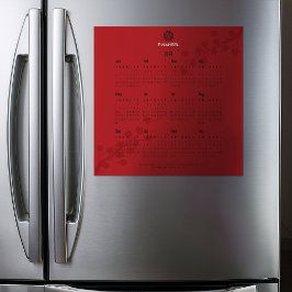 Vetgedrukte rode bloemenkalender