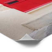 Vetgedrukte rode deur in Maltees dorp Poster (Hoek)