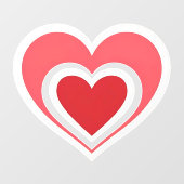 Vetgedrukte rode dubbele hartvensterbinding raamsticker (Vel)