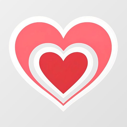 Vetgedrukte rode dubbele hartvensterbinding raamsticker (Vel)