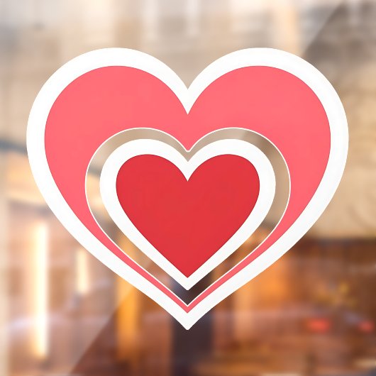 Vetgedrukte rode dubbele hartvensterbinding raamsticker (Vel 2)