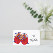 Vetgedrukte rode en blauwe Afro-Amerikaanse nagels Visitekaartje (Staand voorkant)