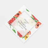 Vetgedrukte rode en gele bloem servet (Hoek)