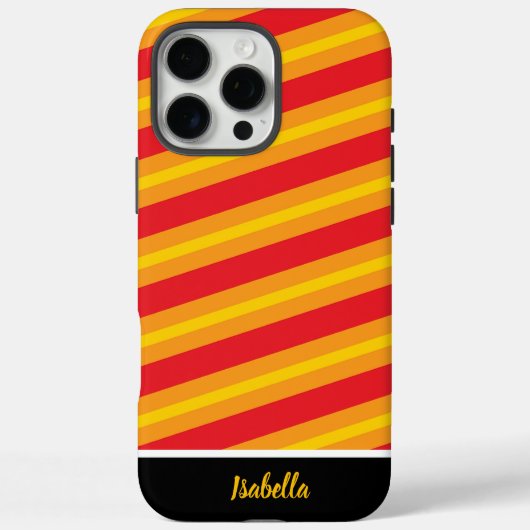 Vetgedrukte rode en gele strepen creëer energie Case-Mate iPhone case (Achterkant)