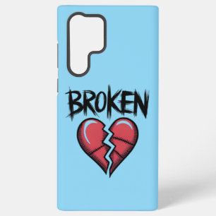 Vetgedrukte rode gebroken hart telefoonhoesje samsung galaxy hoesje