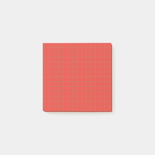 Vetgedrukte rode geruit patroon raster post-it® notes (Voorkant)